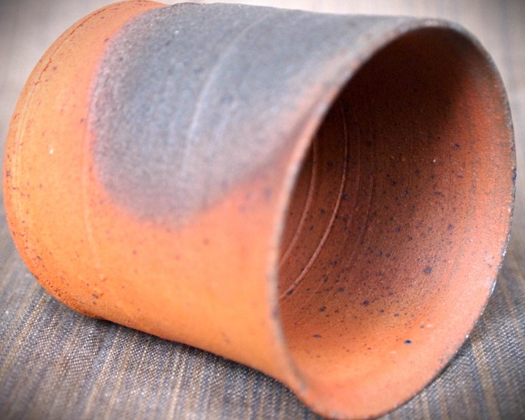 新作☆中里太亀【師＆父：中里隆】唐津南蛮焼き締め湯のみA 美術品