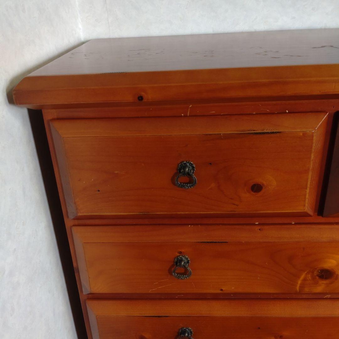 アンティーク風 木製タンス 木製タンス 2ドア 大容量 引き出し