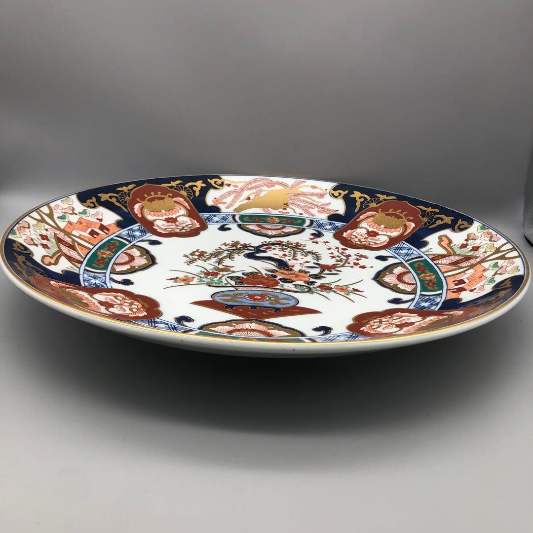 秀峰白磁金彩色鳳凰文様有田焼飾り皿プレート特大40cm - メルカリ