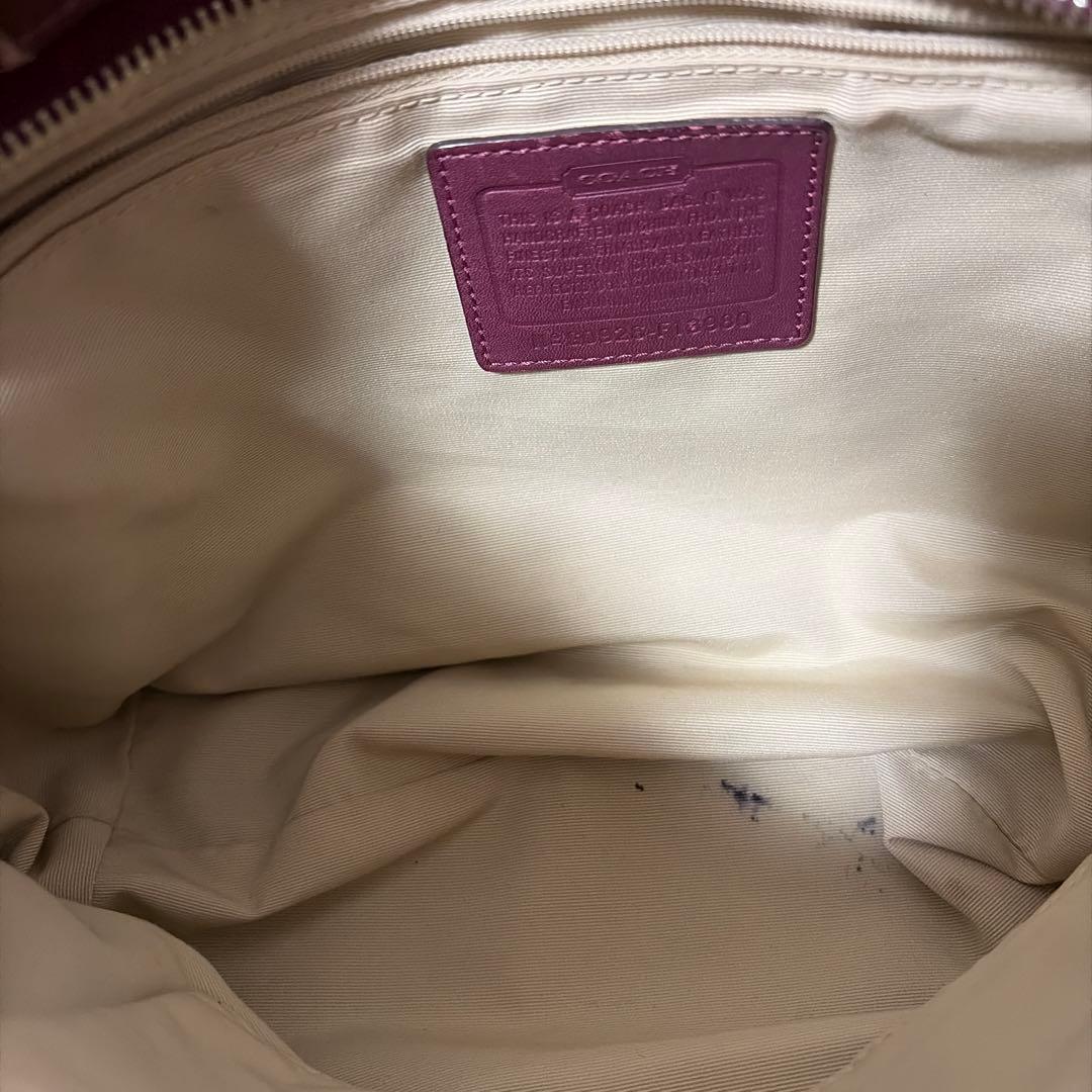 COACH curly 13980 red×pink signature BAG