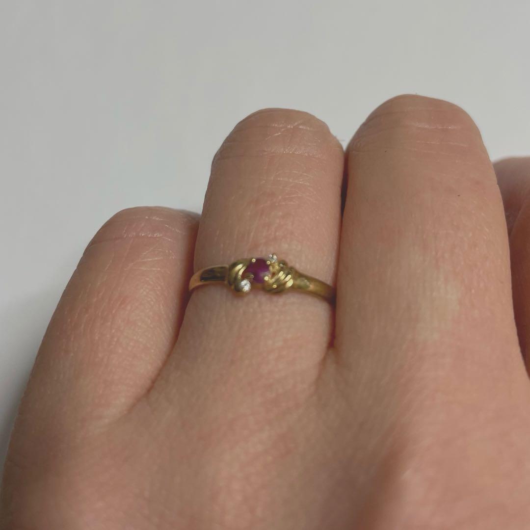 18K ルビー ダイヤモンド リング 9号 TAKE-UP