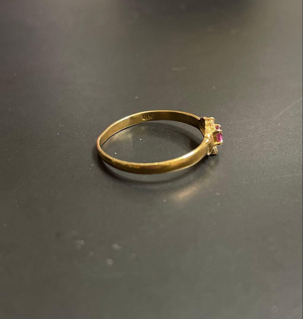 18K ルビー ダイヤモンド リング 9号 TAKE-UP