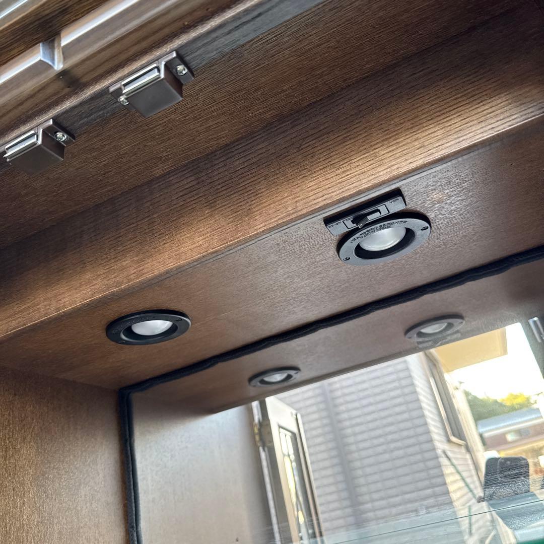 希少ヴィンテージ 旭川純木工芸 いさみや ステンドグラス 飾り棚