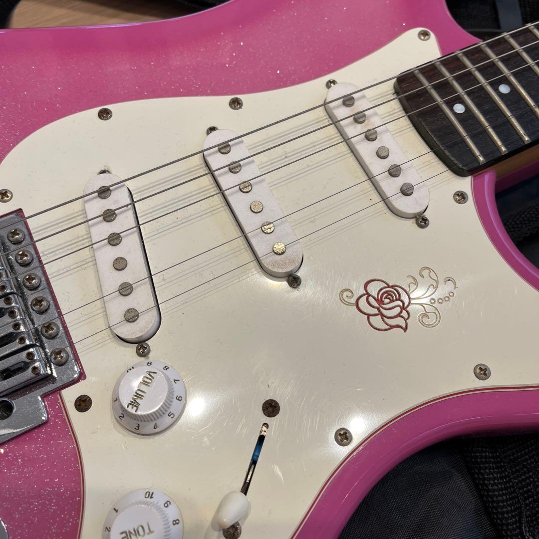 gypsy roseエレキギター/ピンクラメ/初心者向け gypsy roseエレキ