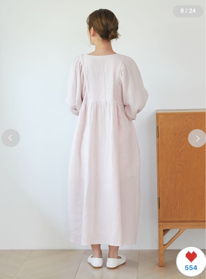 【新品】ジェラートピケ マタニティガーゼワンピース フリーサイズ ピンク