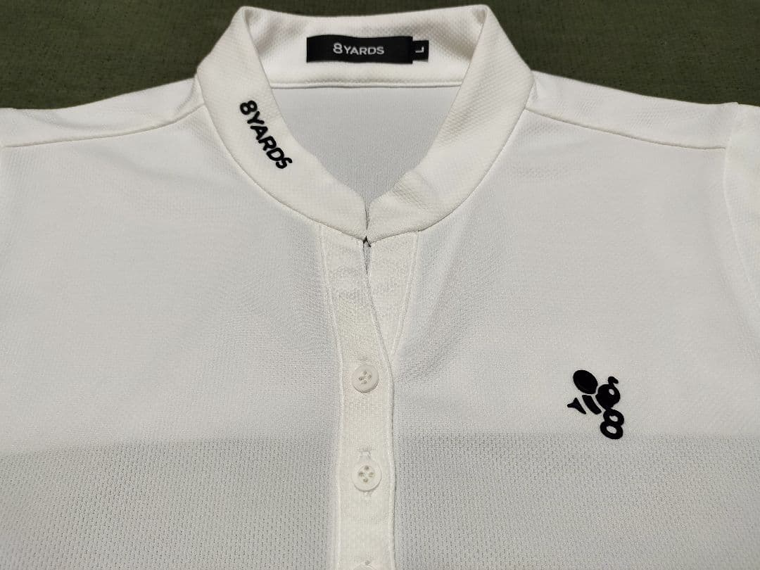 8YARDS ホワイト ノースリーブポロシャツ