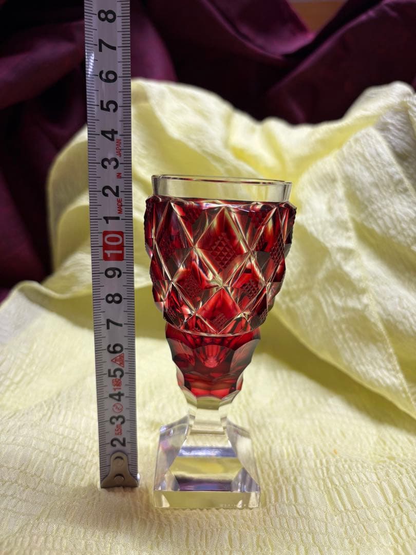 希少】薩摩切子脚付杯 復元島津 ✨ガハハ本舗お宝倉庫市