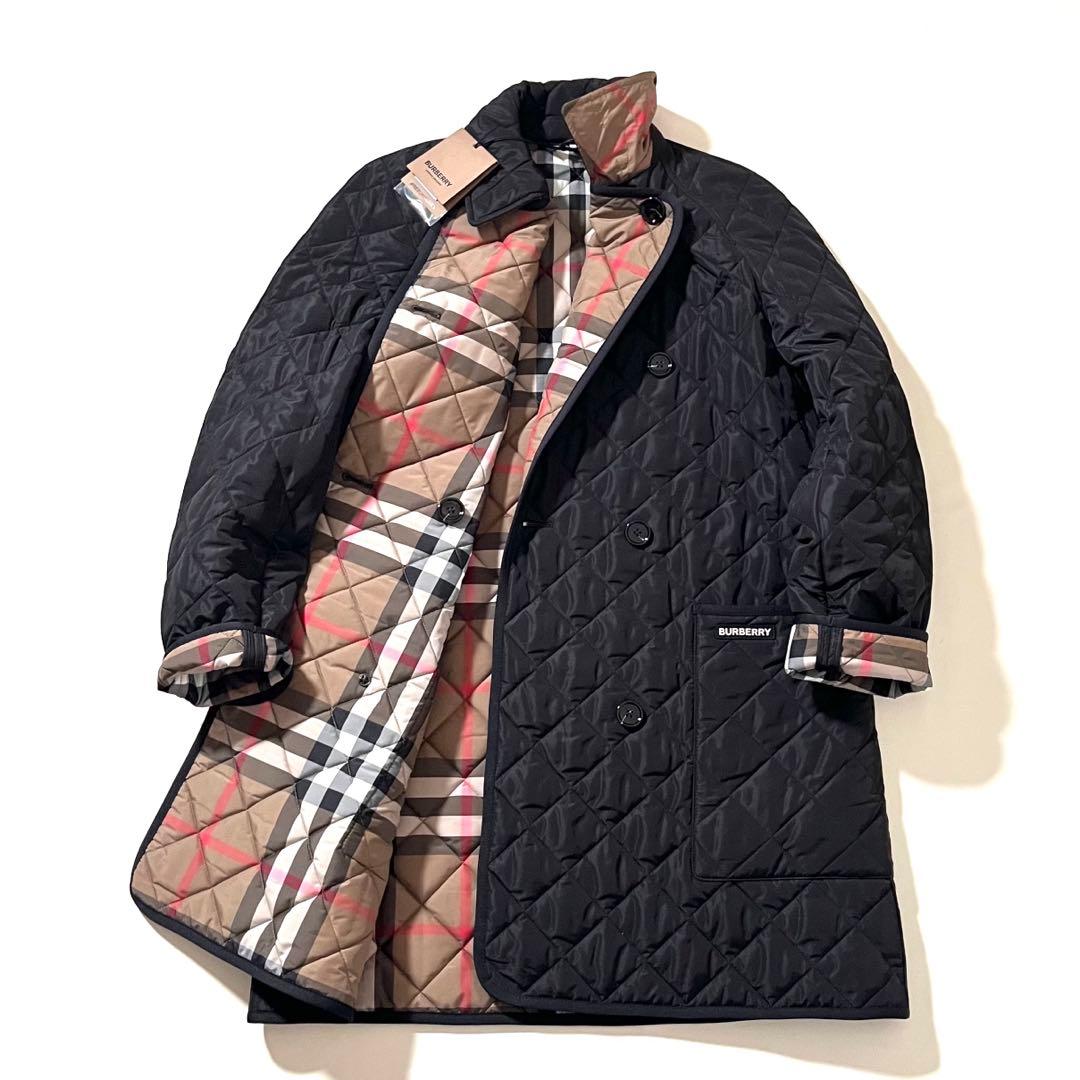 新品未使用】本家バーバリー キルティング コート ロゴ 裏地ノバ