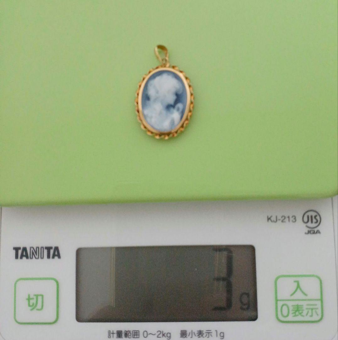 ブルーカメオ ペンダントトップ バチカン枠GOLD [最終お値下げです