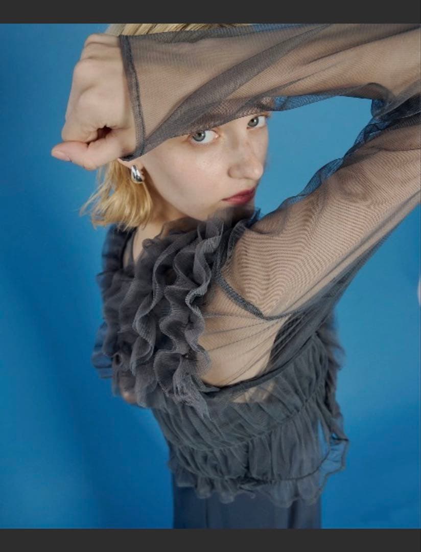 【美品】3wayフリルドレス blue オケージョン 結婚式 お呼ばれドレス