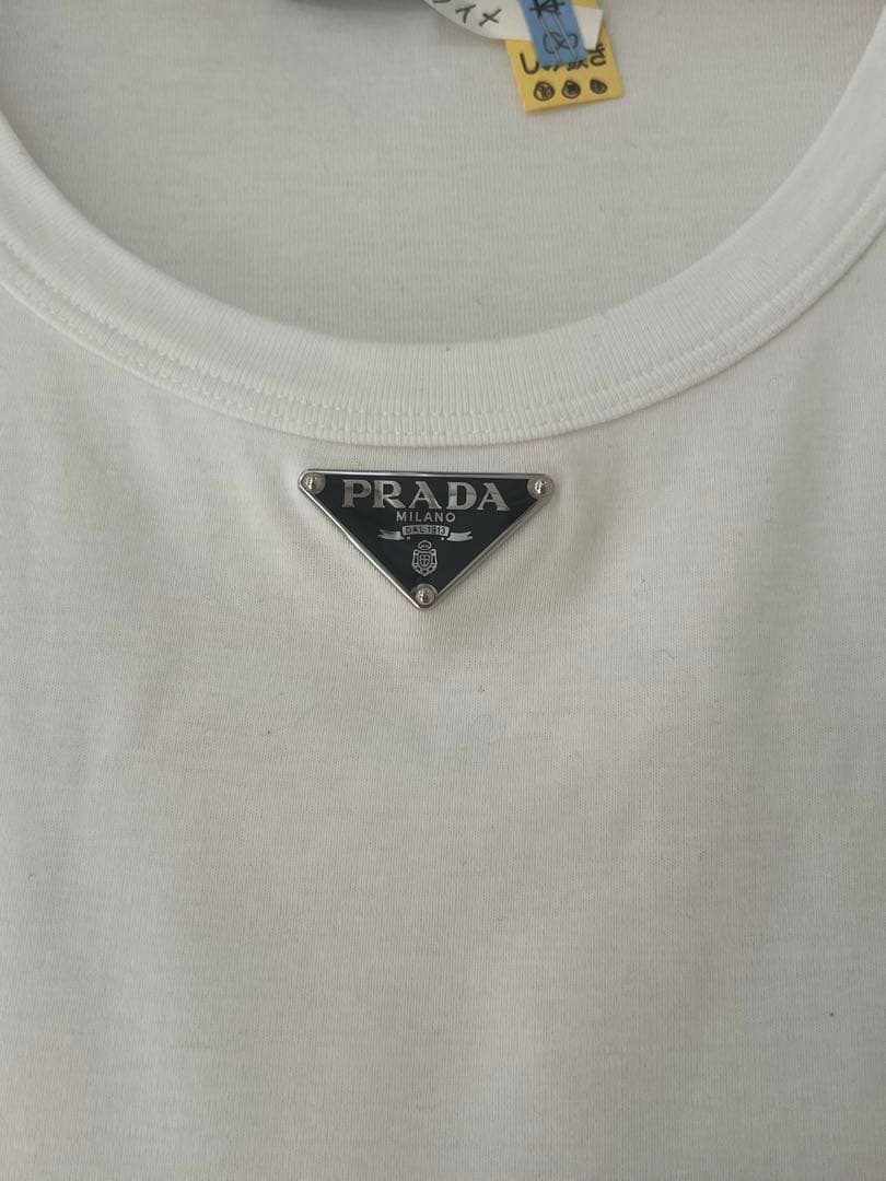 美品 PRADA プラダ リブニット ジャージー タンクトップ 36