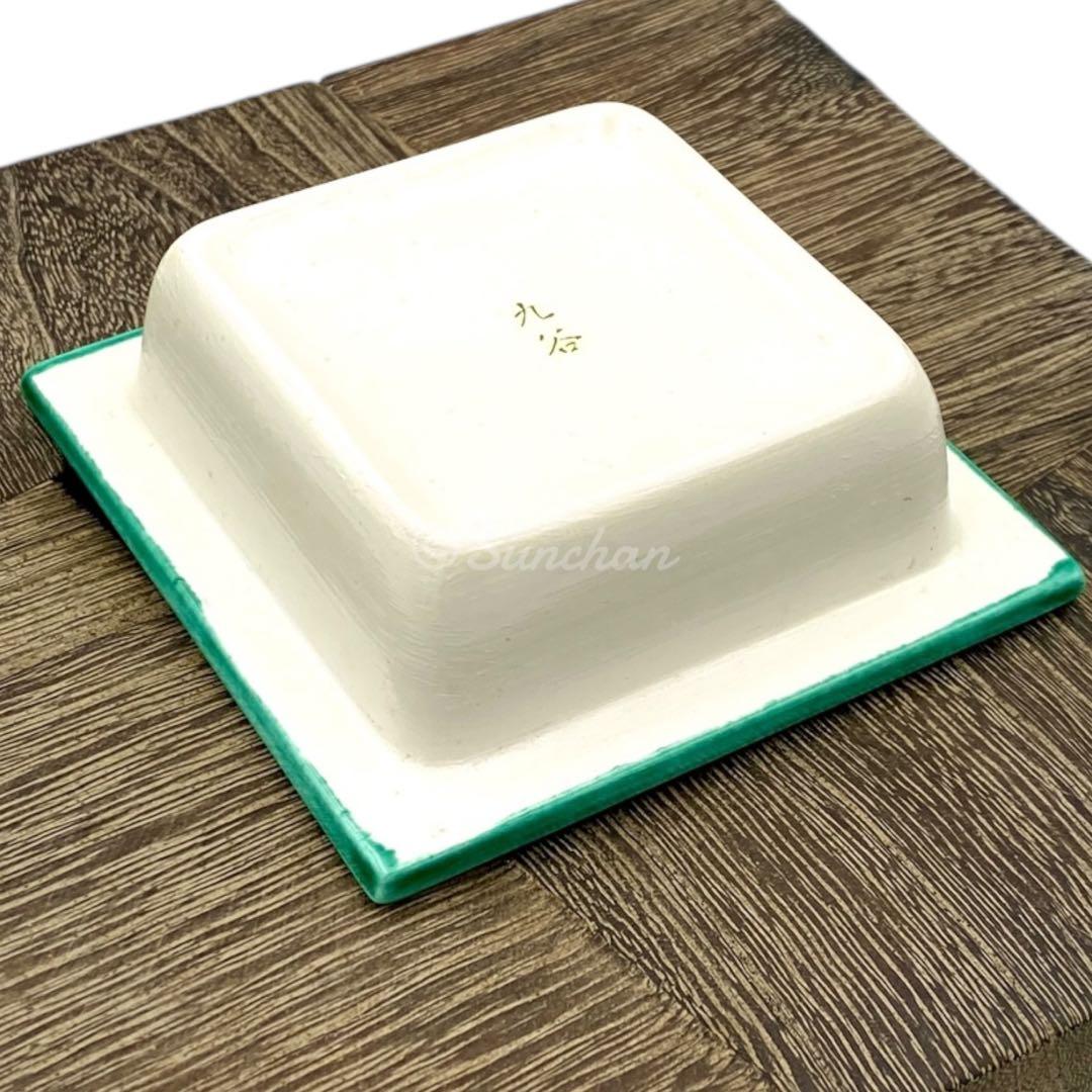 未使用品】 九谷焼 天然木工芸と九谷焼陶磁器の灰皿 古美術品 骨董