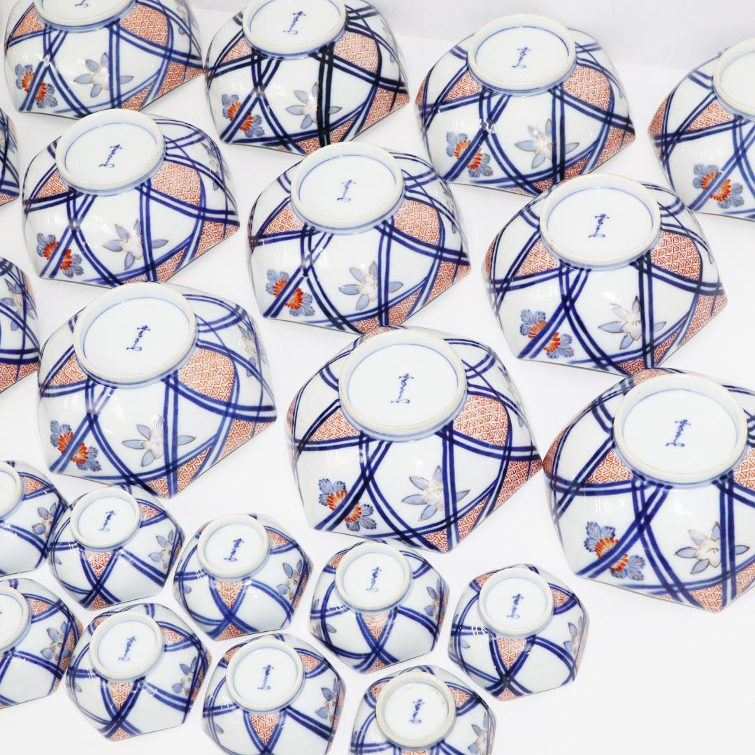 陶泉堂 桔梗型器 染付 金彩 膾皿 17客 小鉢18客 木箱付の通販はau PAY