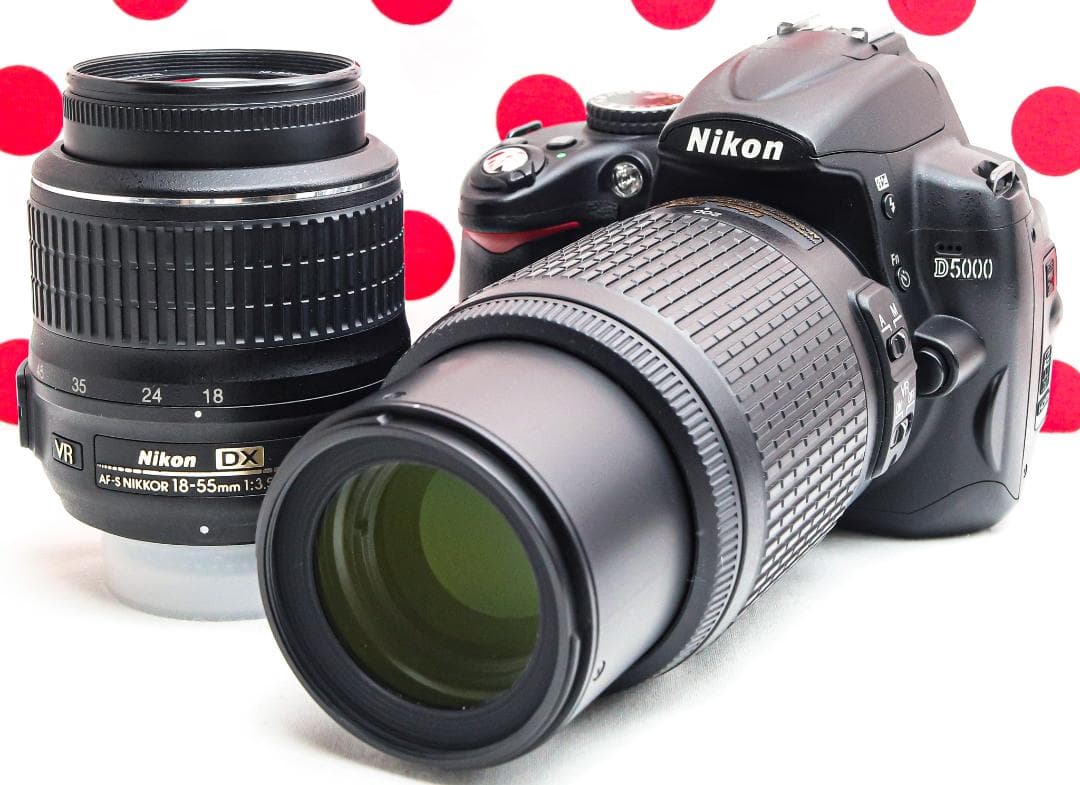 ニコン Nikon D5000❤スマホ転送OK❤動画撮影・自撮り可❤ダブルレンズ