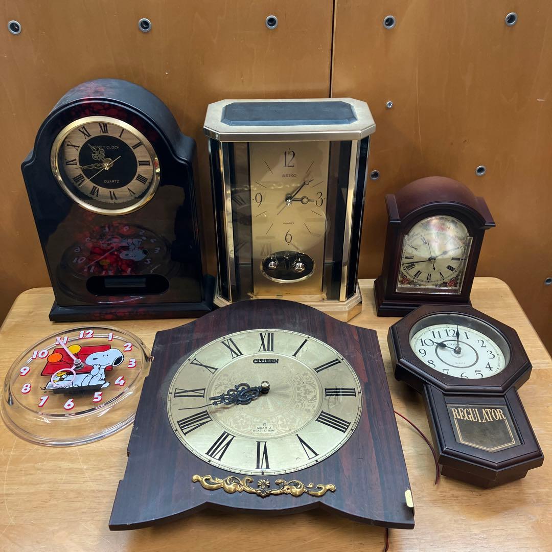 ジャンク レトロ 置時計 掛時6点まとめ売り SEIKO CITIZEN 他 ☆NAVY様専用