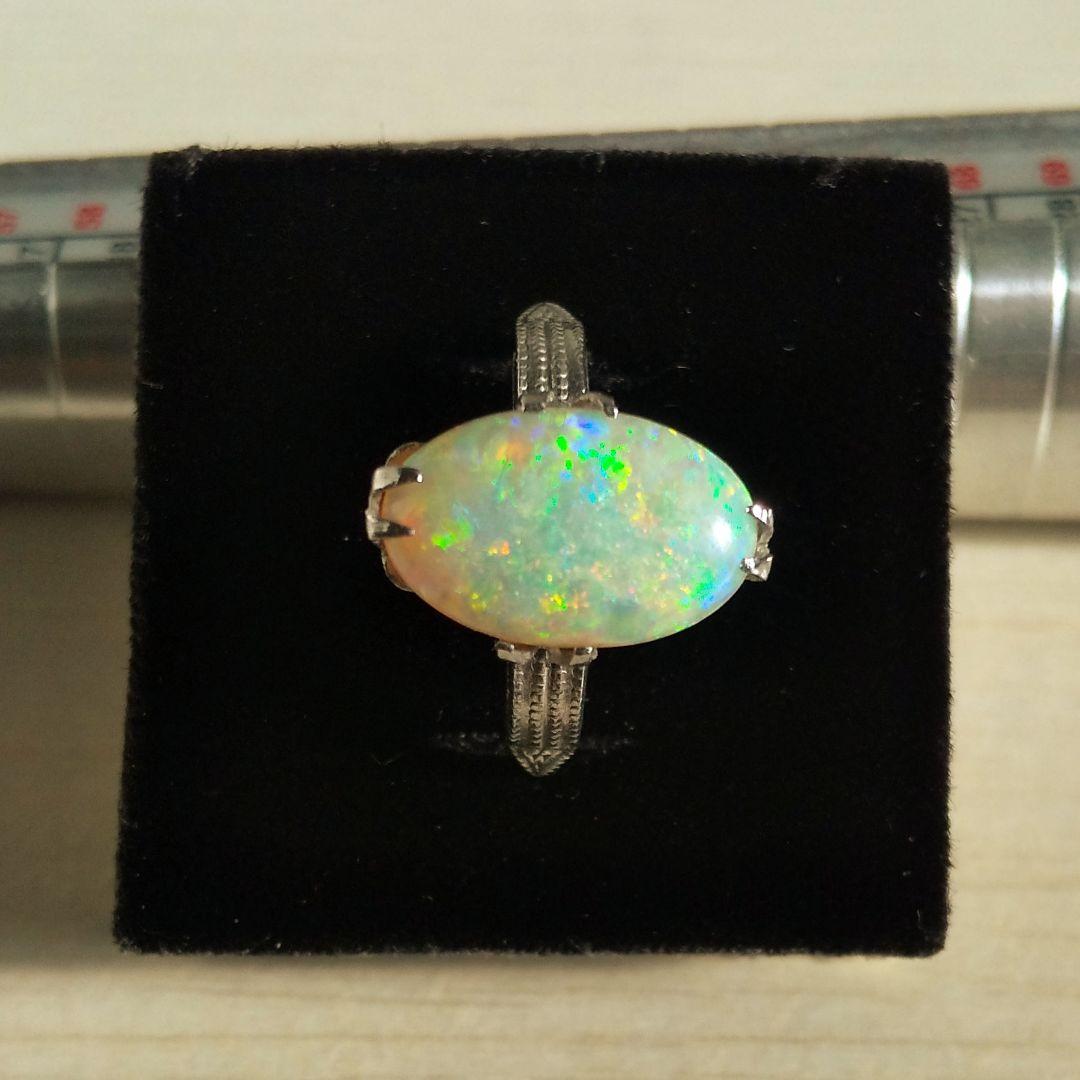 ホワイトオパール☆SPMリング☆13号強 - メルカリ