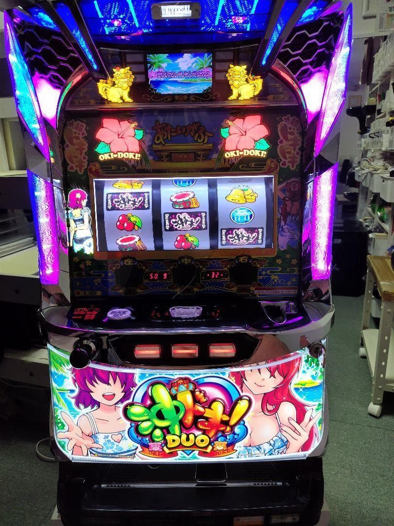 パチスロ 実機 沖ドキ！DUO ※コイン不要機付き※