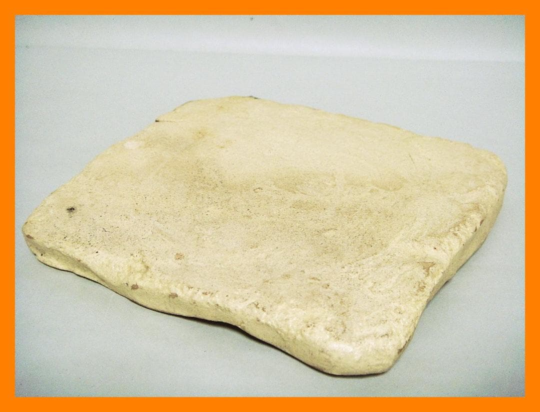 889『織部 蟹 角型 陶板皿』ロ　/骨董品 古美術 古道具 アンティーク 古玩