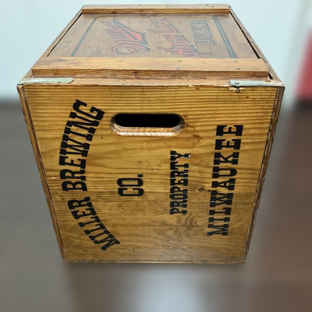 アメリカ ビンテージ 木箱 ミラーライト ビール