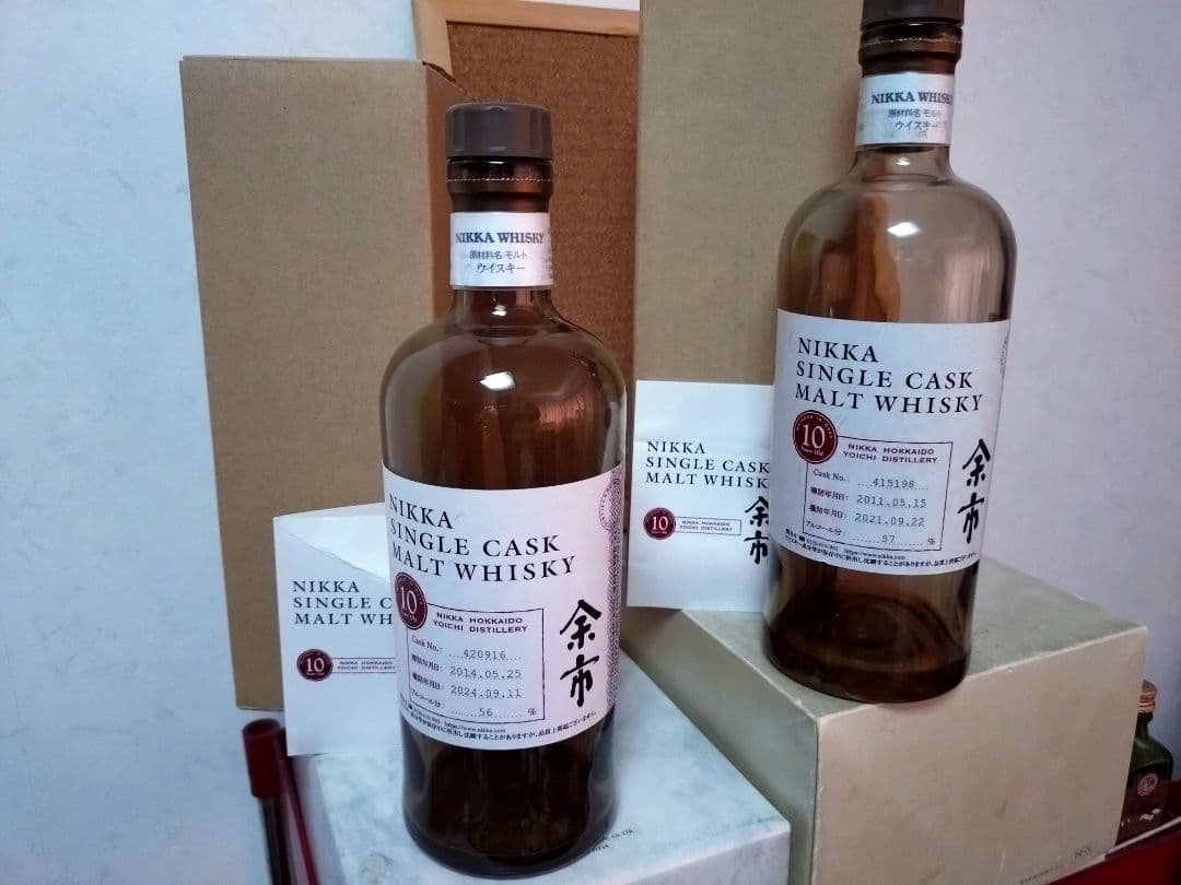 空瓶NIKKA シングルカスクモルトウイスキー 10年　2本 空瓶NIKKA シングルカスクモルトウイスキー 10年 2本 ニッカ シングル