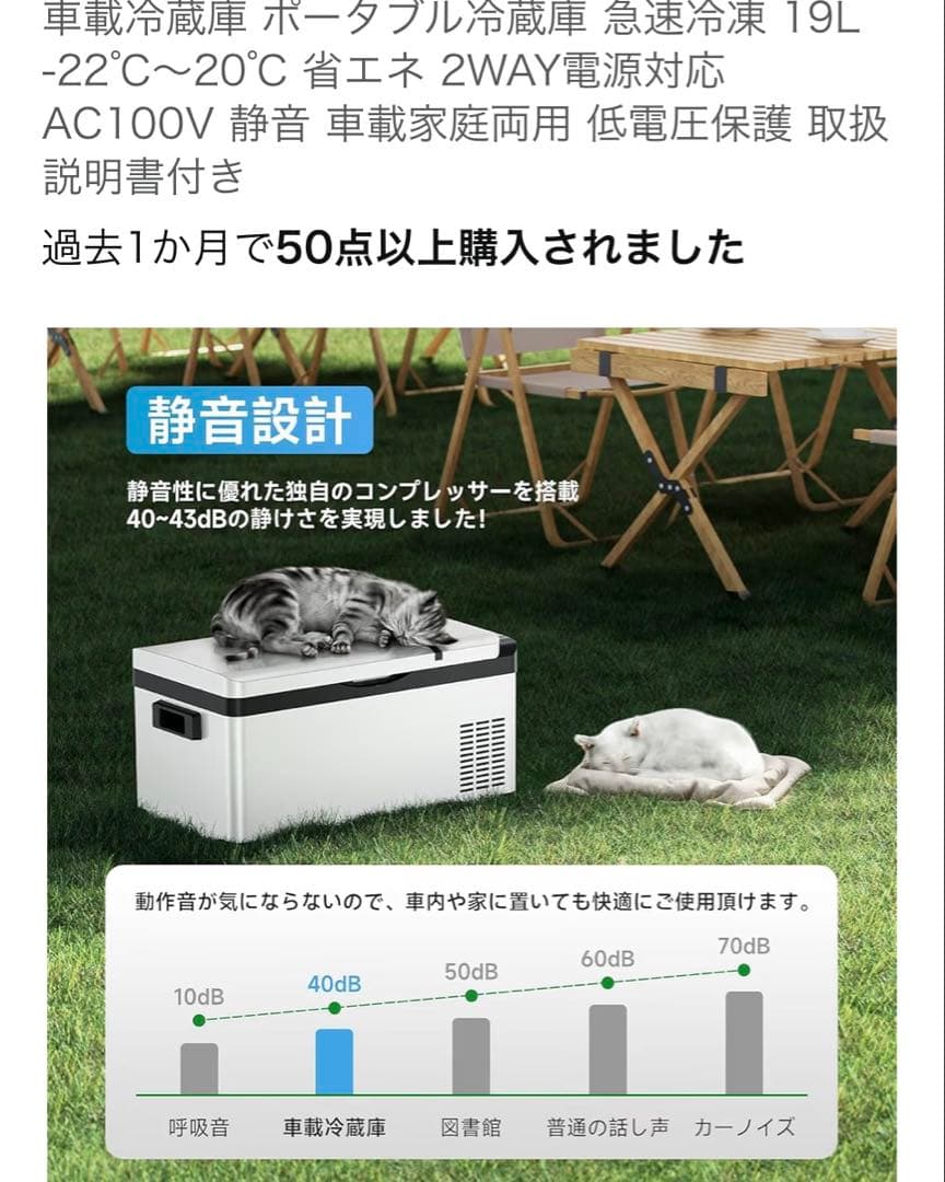 Teenook ポータブル冷蔵庫　急速冷凍　19L