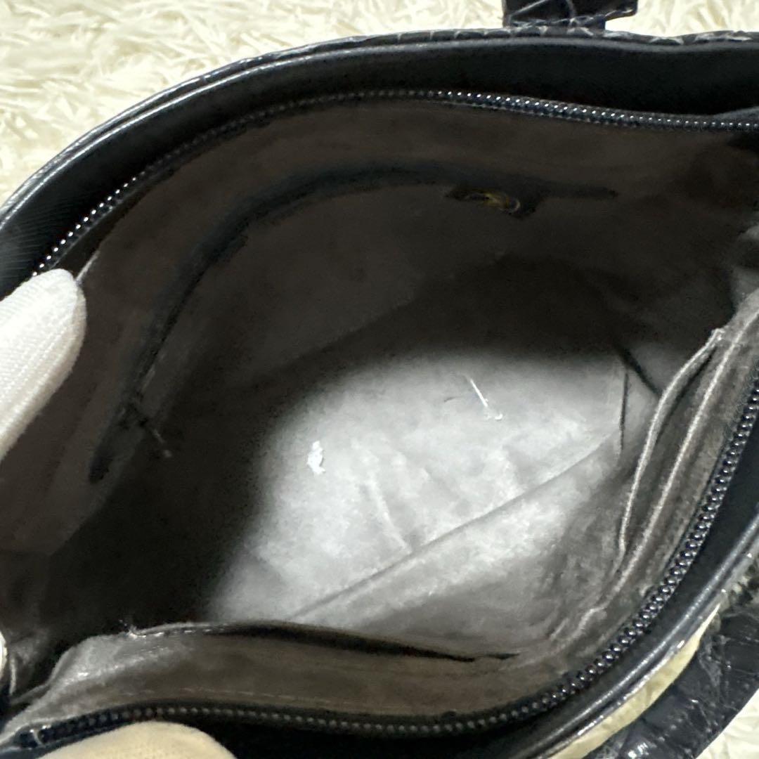 JRA シャイニングクロコ　フォーマル　ハンドバッグ　ブラック