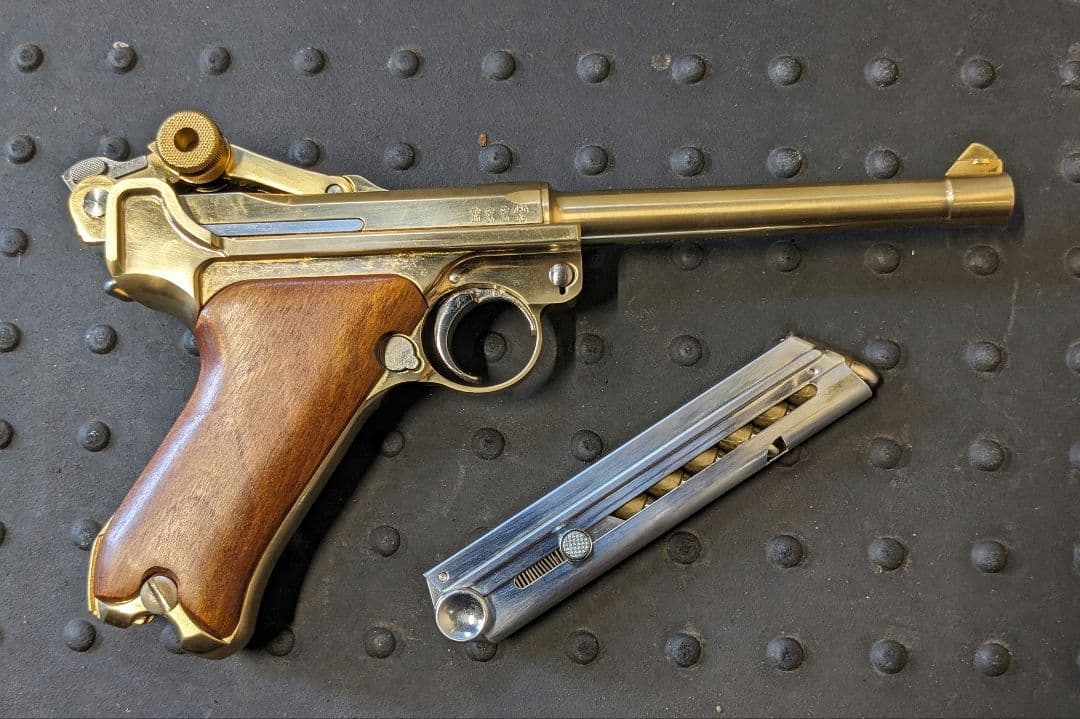 マルシン ルガー P-08 6インチ モデルガン ゴールド24GP ◉訳あり 2025