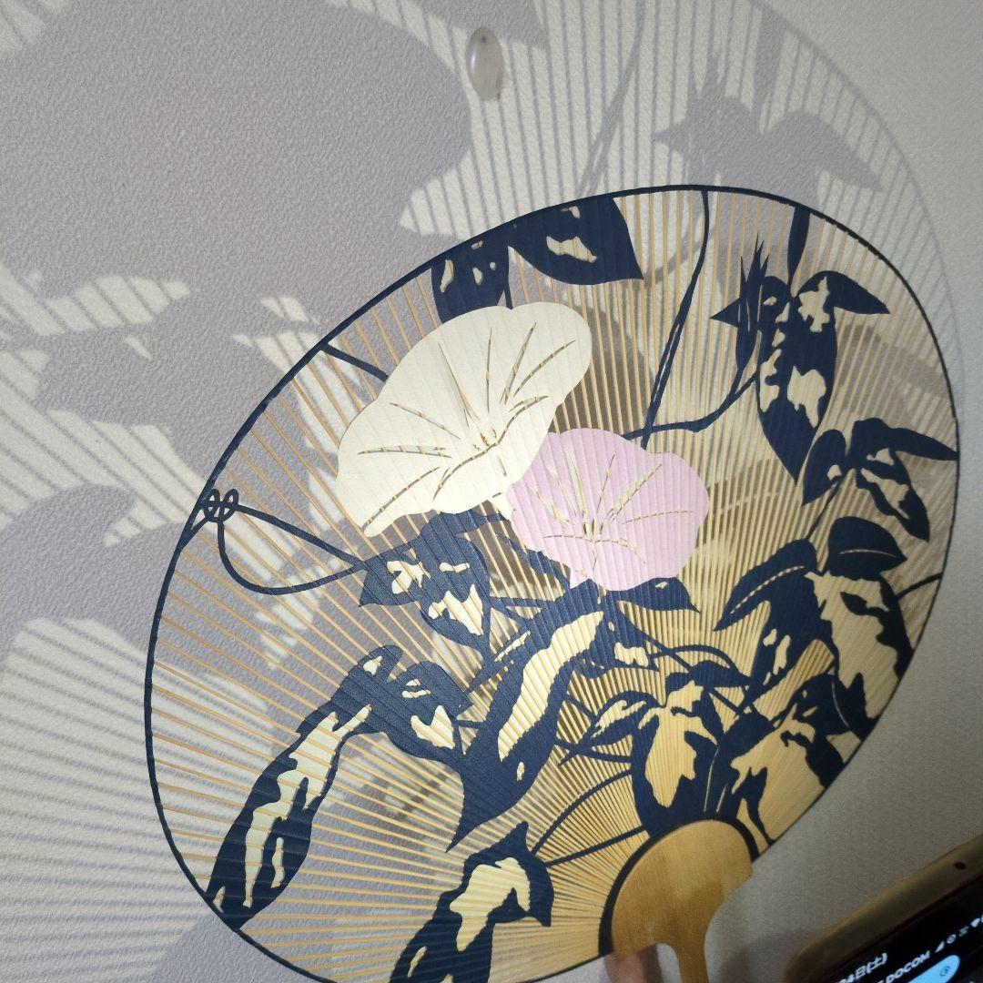 京うちわ 伝統工芸品 両面透かし朝顔柄・夏飾り 阿以波 作品紹介
