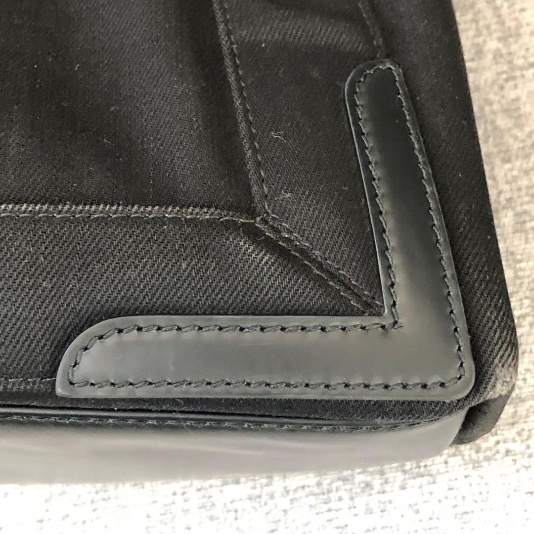 【美品】バレンシアガ　ネイビーカバスS　ハンドバッグ　キャンバス　ポーチ　黒