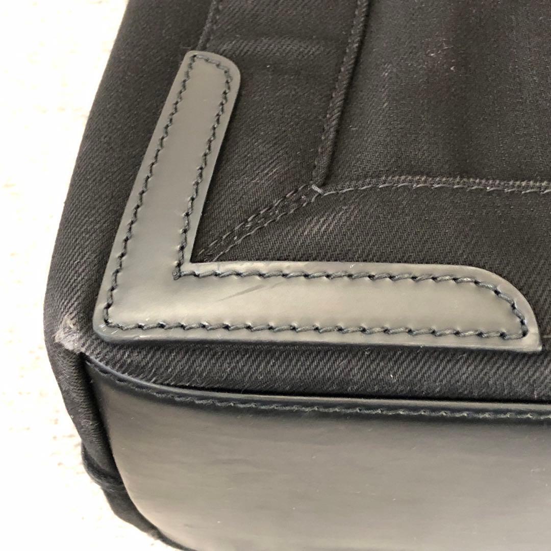 【美品】バレンシアガ　ネイビーカバスS　ハンドバッグ　キャンバス　ポーチ　黒