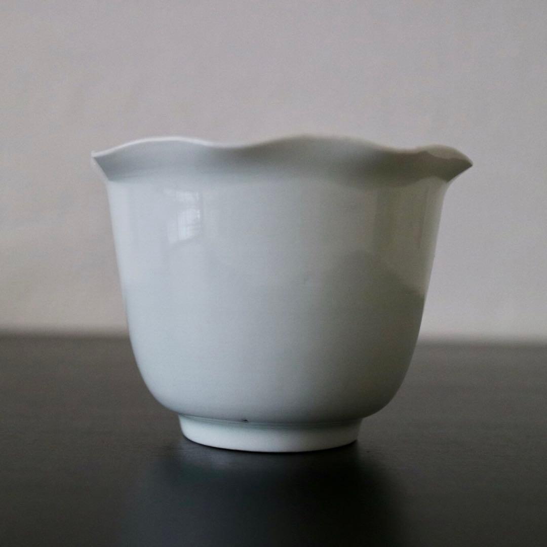 古伊万里】白磁 輪花 向付 蕎麦猪口
