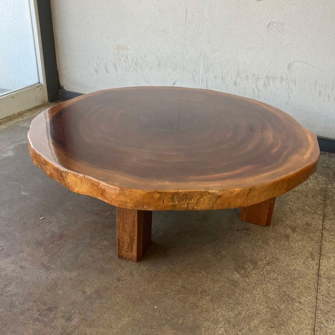 昭和レトロ 銘木 欅材 一枚板 大型座卓 卓 センターテーブル サイド