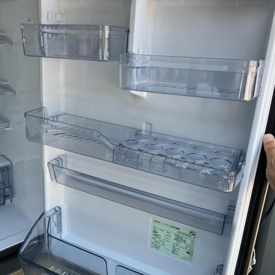 福岡市 市内近郊限定】355L 良品 分解洗浄済み AQUA 冷蔵庫 2018