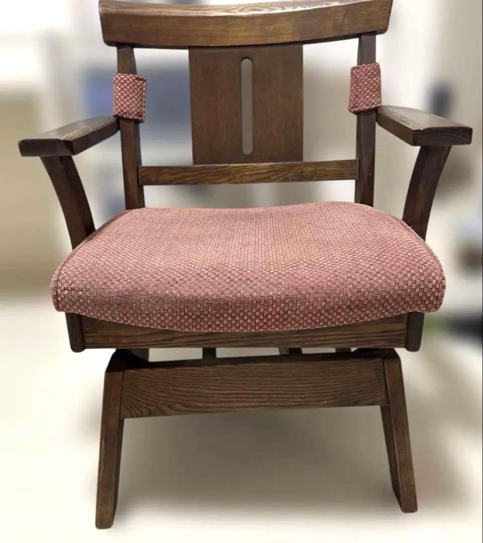 極美品】ニトリ ヤマトチェア 布張り 天然木 回転式 ダイニング 椅子