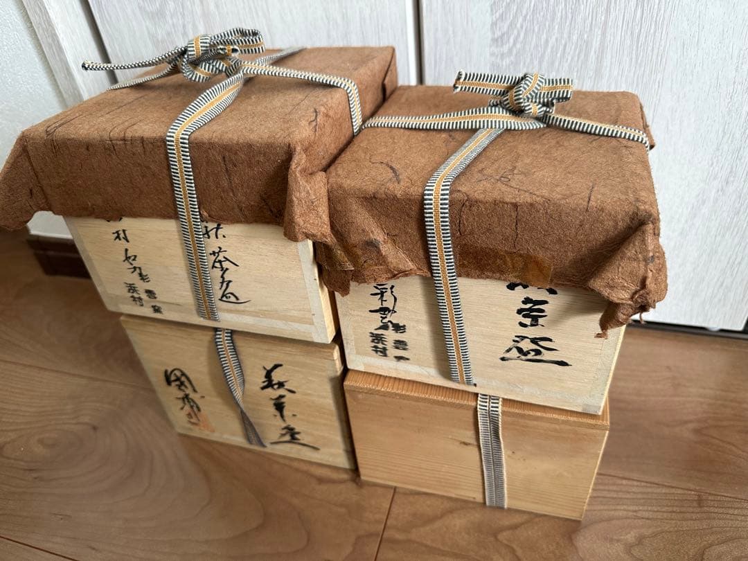 茶道 茶碗×4 箱・説明付属　まとめ売り　工芸品 茶道 茶碗×4 箱・説明付属 まとめ売り 工芸品