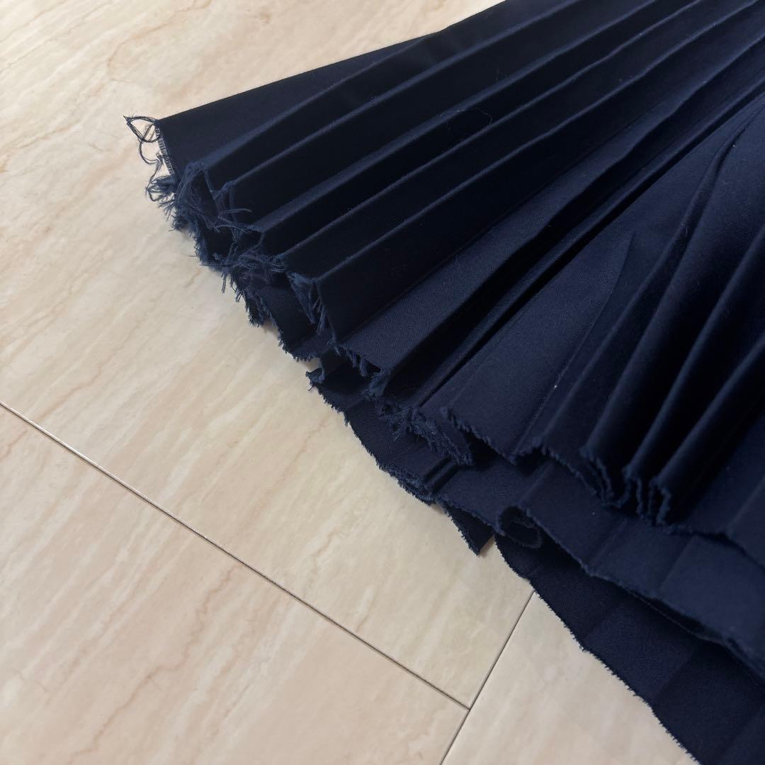 sacai 巻きスカート　プリーツスカート ネイビー チェック柄