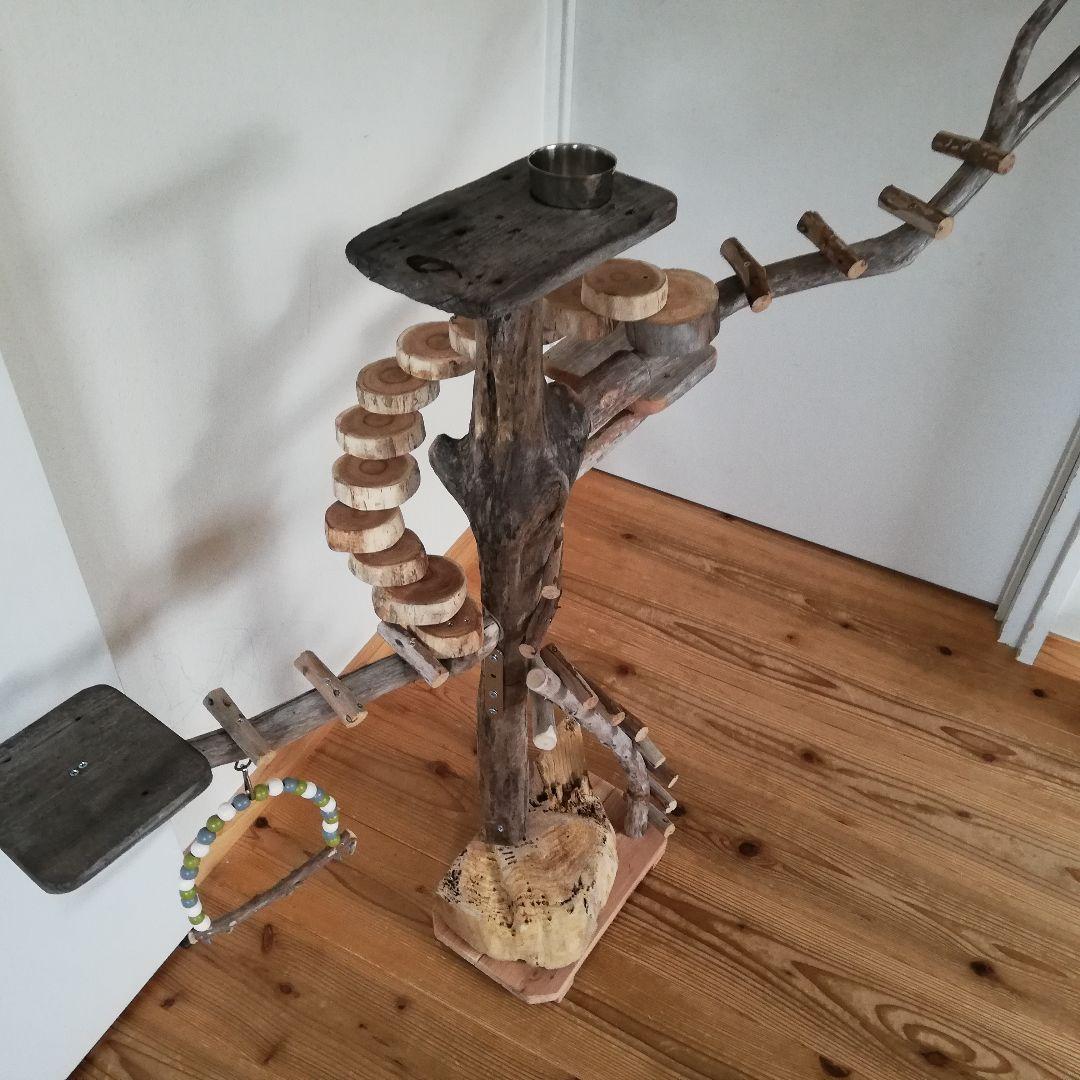 バードアスレチックジム大型 ㊲ 天然木 自然木 止まり木 インコ おもちゃ