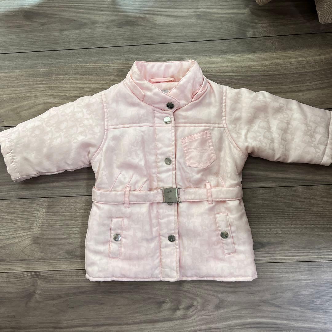 ベビーディオールのダウンコート　3way ピンク　フード取り外し可