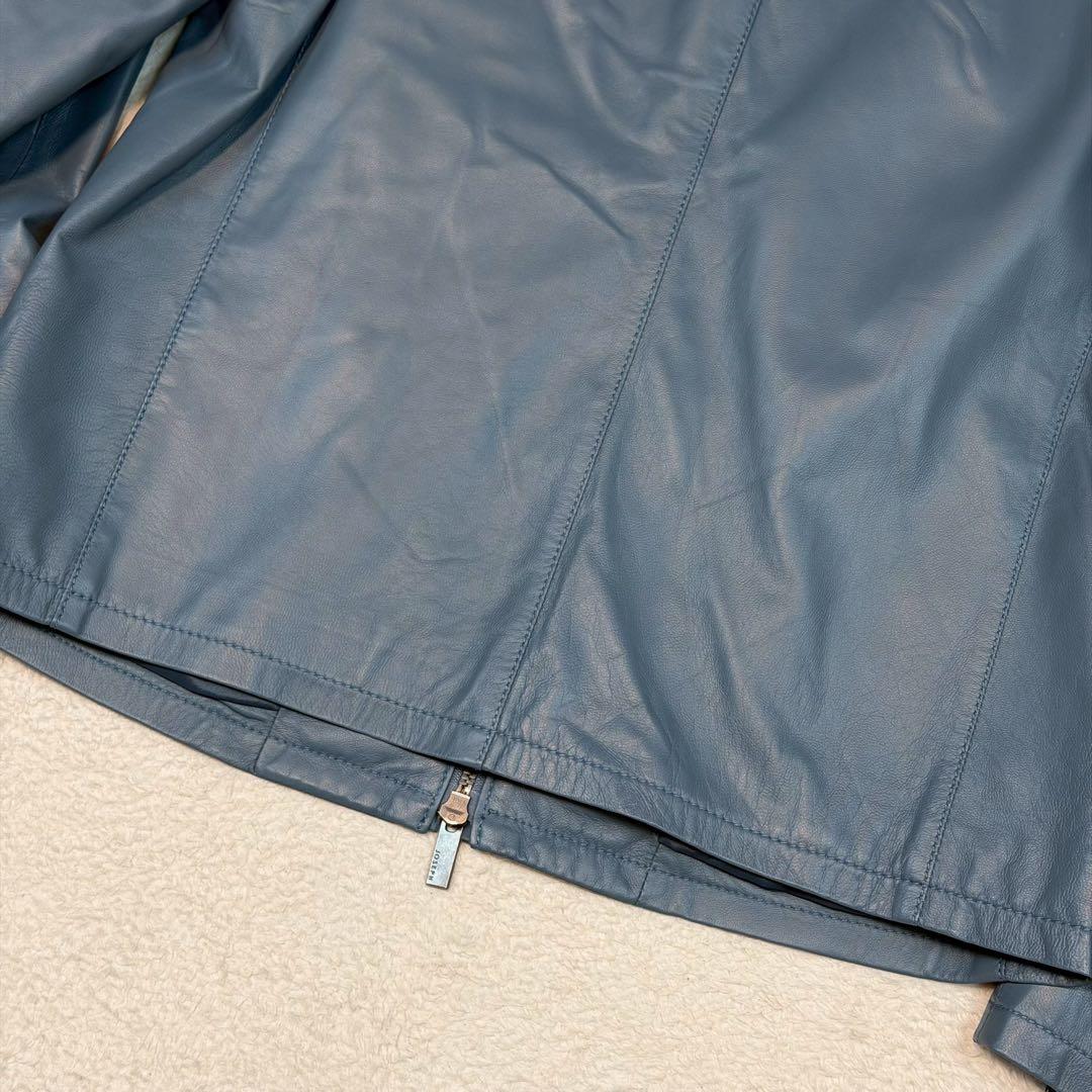 新品 2023年モデル JOSEPH ライダースジャケット ラムレザー ブルー