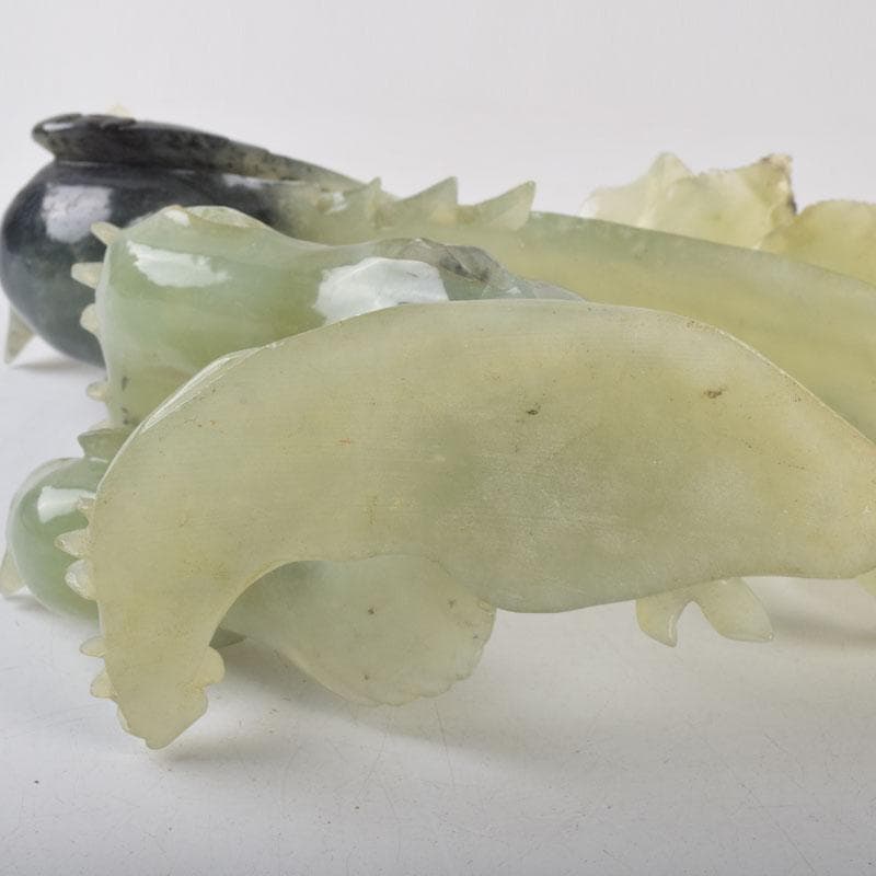 中国 玉石彫刻 鳥 置物 C 8647