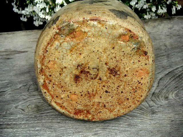 ♥時代　織部　大徳利　時代箱つき　花瓶　花器　古玩　中国　レトロ　アンティーク