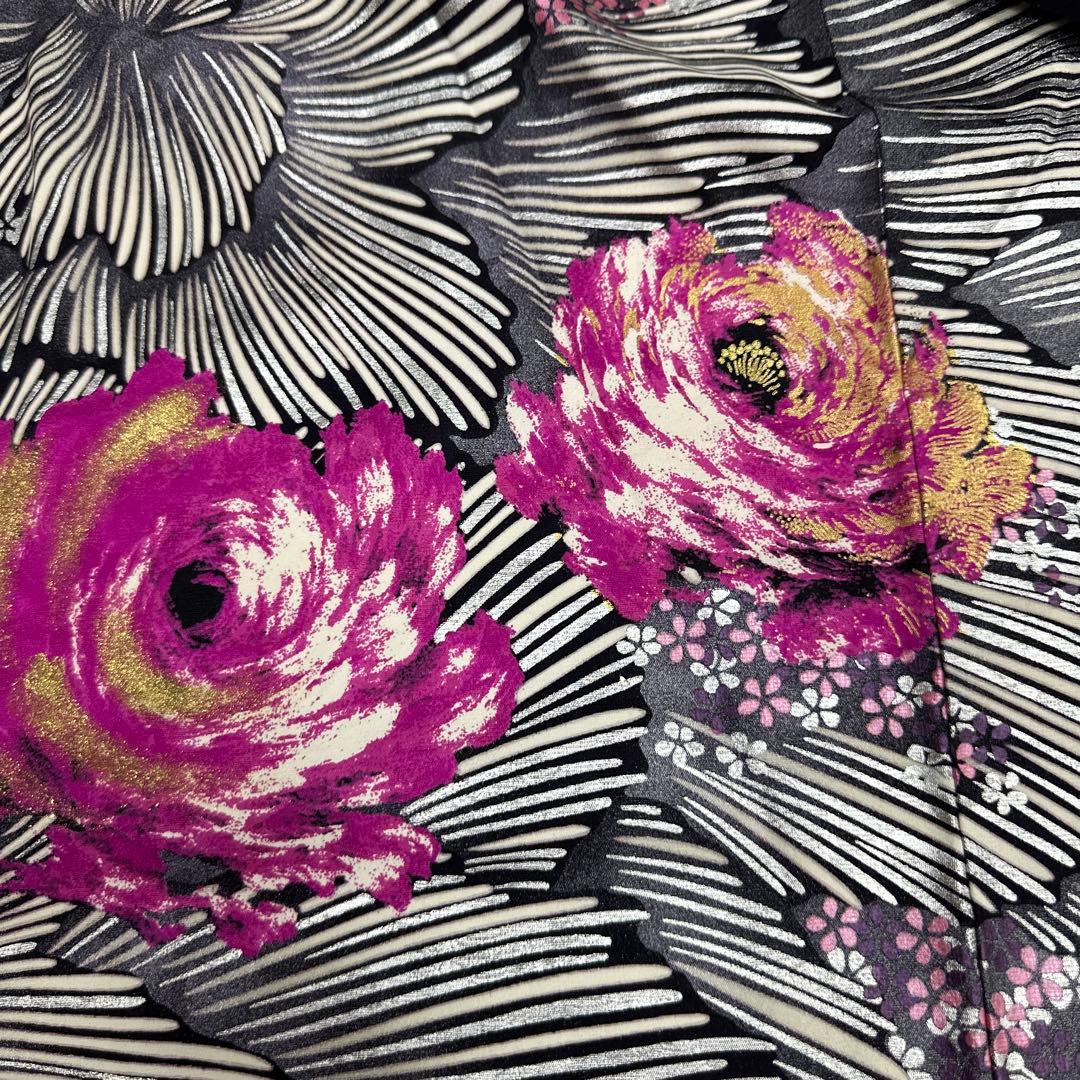 桂由美 ラインストーン キラキラ 薔薇 訪問着 濃紫地 - メルカリ