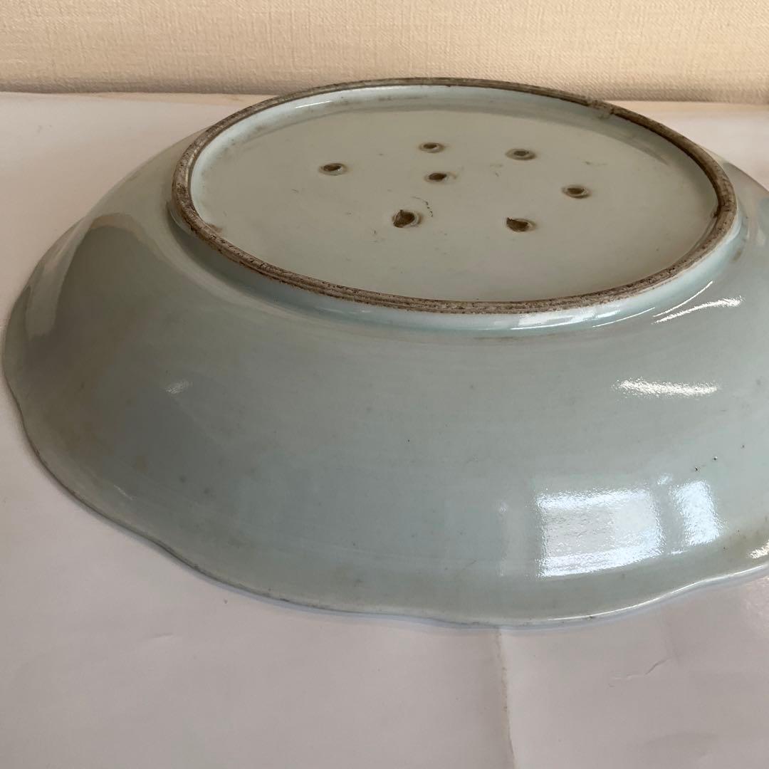 古伊万里　染付草花文尺皿　江戸時代中期〜後期頃　優品