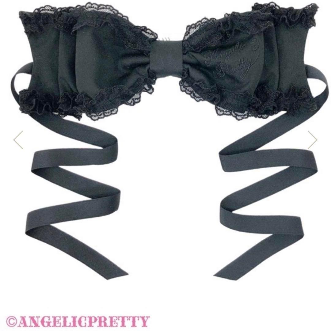 Angelic Pretty Dolly ヒロインリボンヘッドドレス クロ 黒