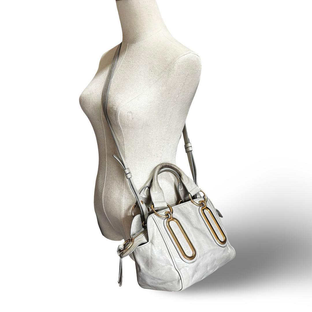 【ヴィンテージ】シーバイクロエ　2way ショルダーバッグ　ハンド　ロゴ金具