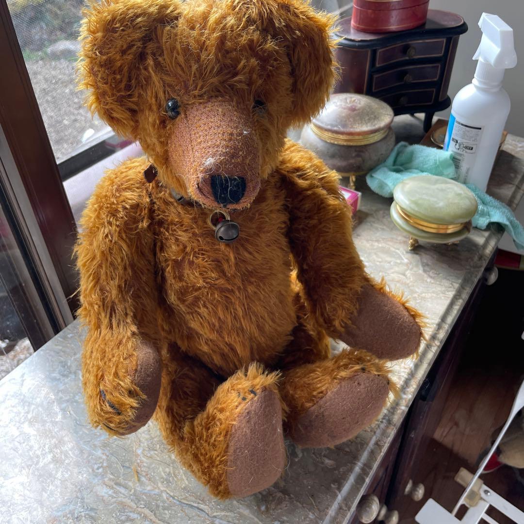 ドイツハーマン社製 1930年 ハーマン社（ドイツ） 絹のフラシ天 テディベア 50cm tb-33