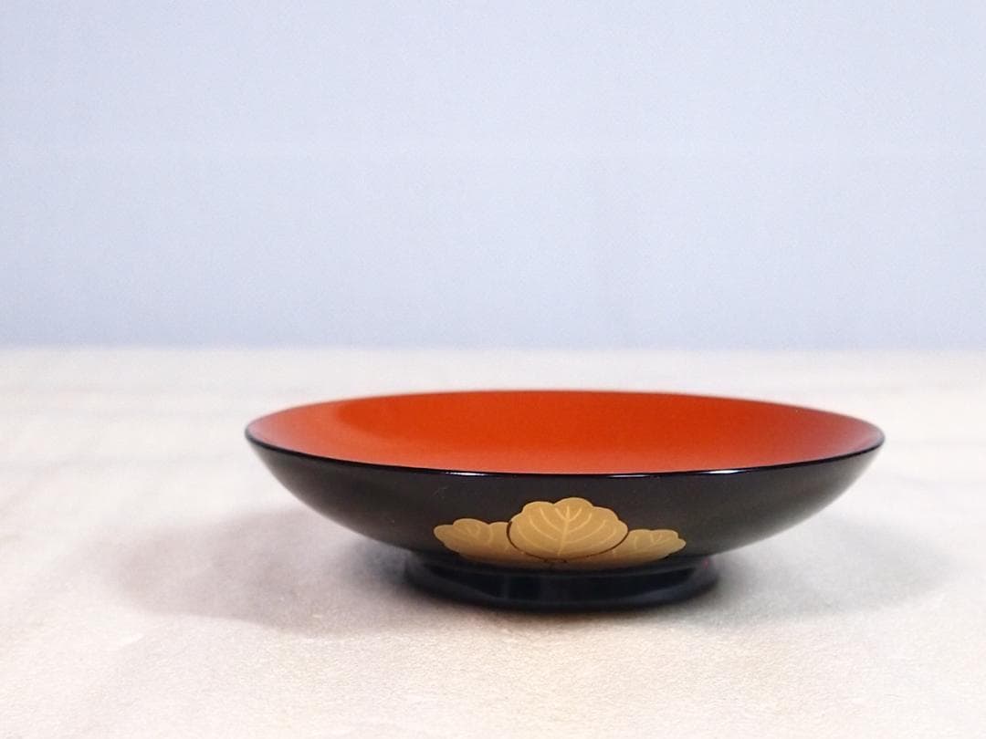【未使用】輪島塗 熊野茂次 蔦蒔絵/蔦文 四つ椀5客 入れ子椀 布着本堅地 漆器