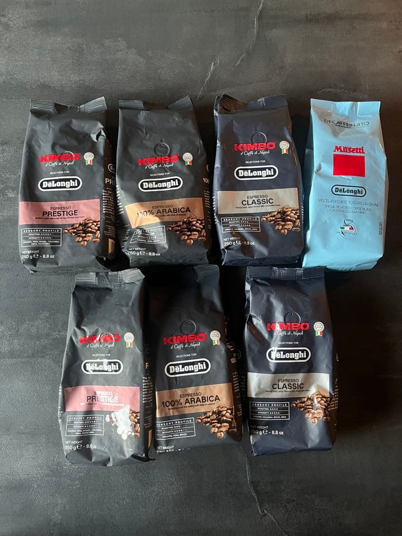 【デロンギ】コーヒー豆 ４種✕7袋　各250グラム　 新品 未使用 デロンギ】コーヒー豆 4種✕7袋 各250グラム 新品 未使用