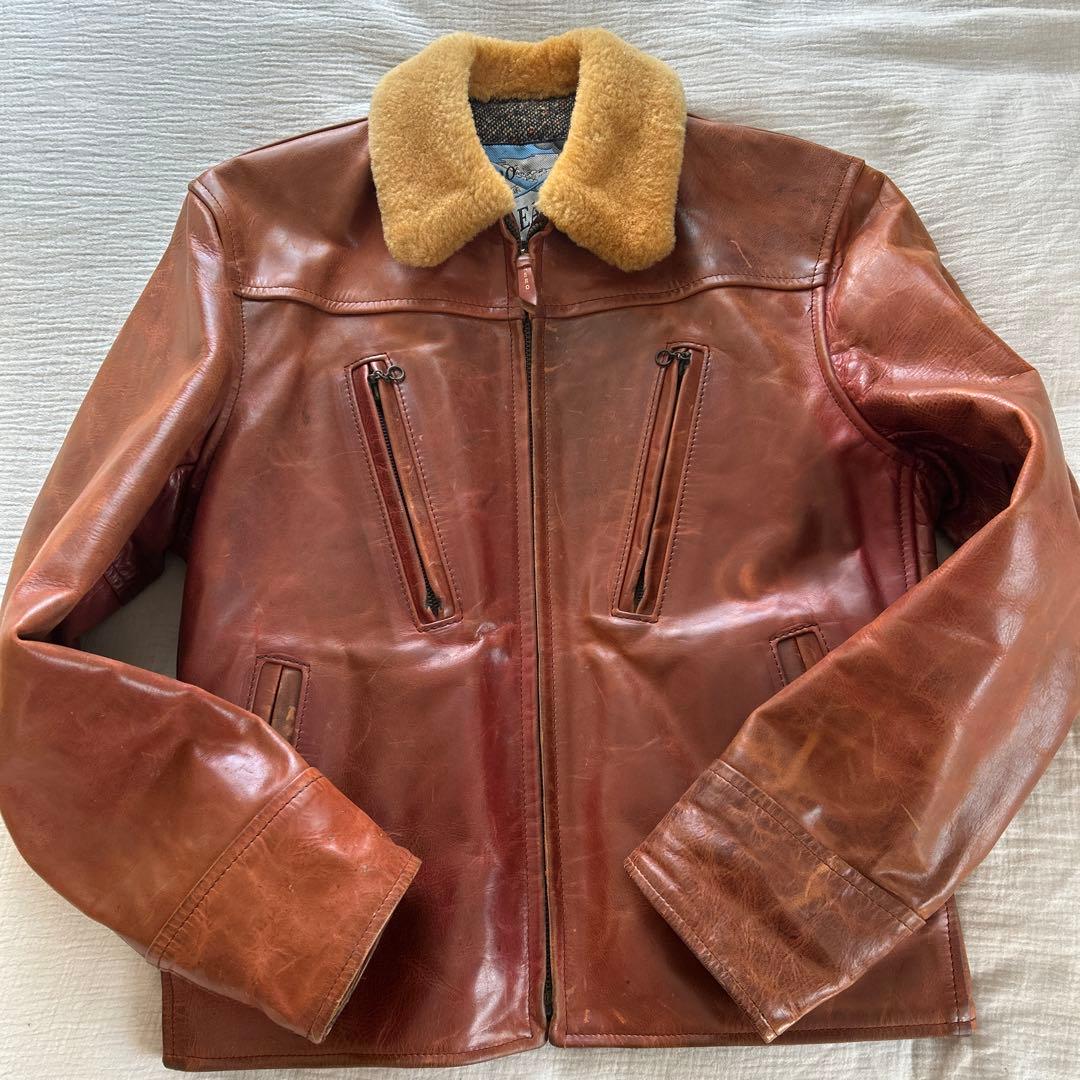 希少　AERO LEATHERS エアロレザー　36 襟ムートン　ホースハイド 希少 AERO LEATHERS エアロレザー 36 襟ムートン ホースハイド 楽天
