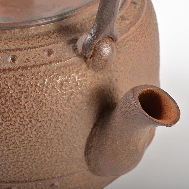 煎茶道具　正寿堂造 　萬代屋　鉄瓶　鉄釜　共箱　D　R6531